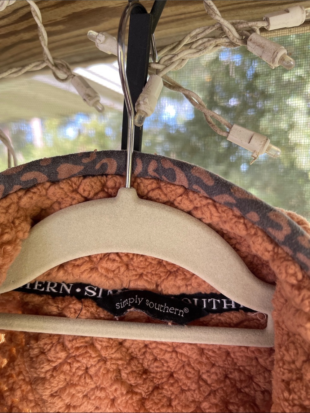 Simply Southern Rust Textured Zip Pullover - Picture 4 of 11